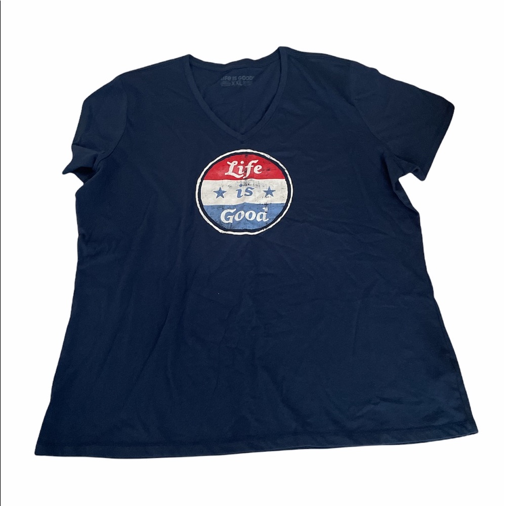 Life is Good Blue Tee